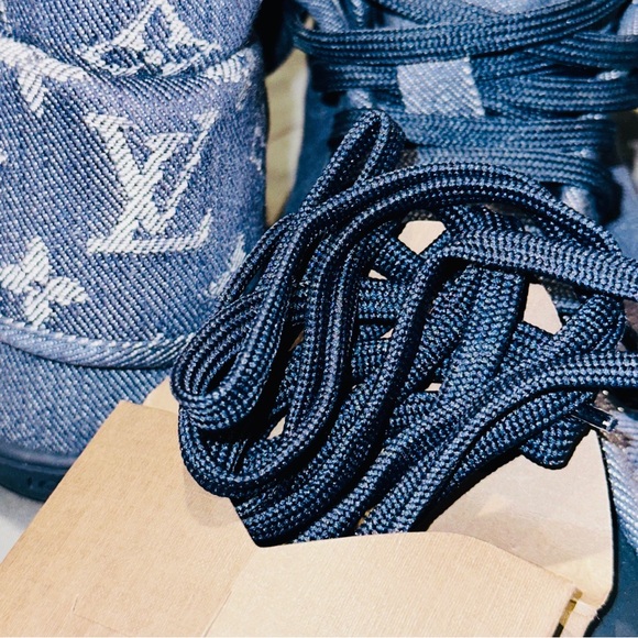Louis Vuitton: Denim LV Monogram Brea High Top Sneakers - Picture 10 of 16